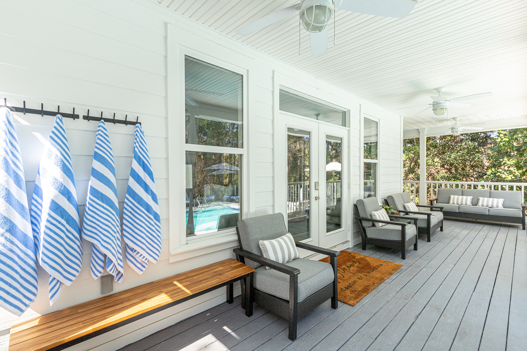 Back porch at Caught By A Wave 30A